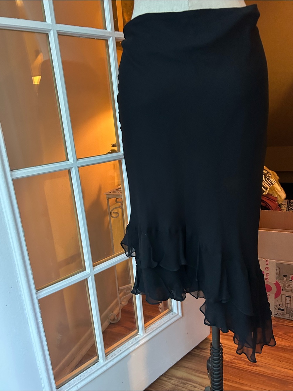 iCE vintage black silk rosette asymmetrical skirt. Y2K, Fairycore. * see listing - Picture 8 of 8